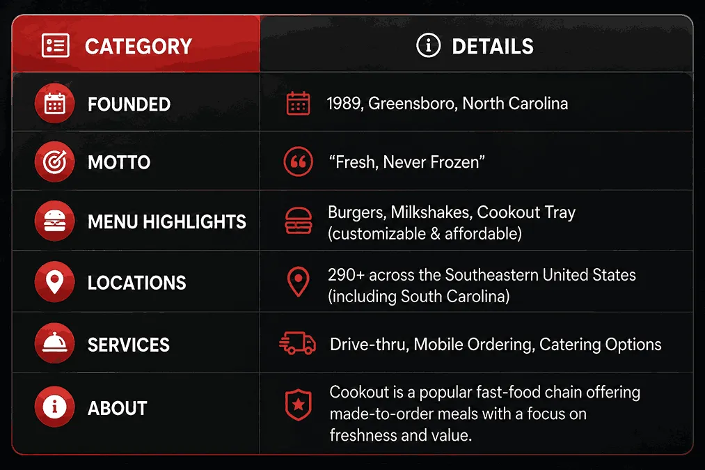 cookout menu