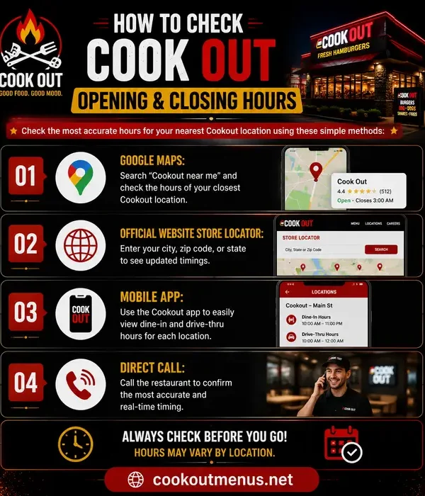 cookout opening and closing hours