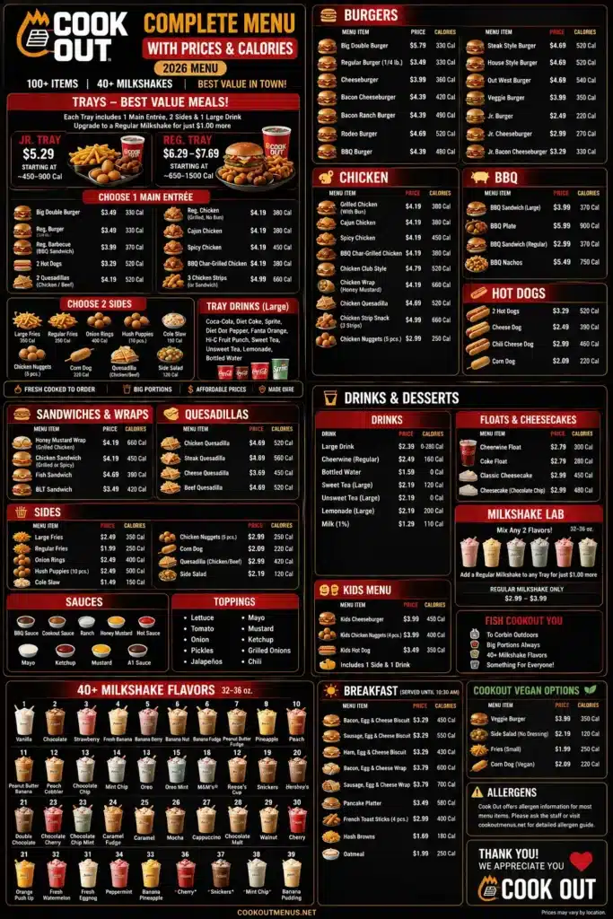 Cookout menu