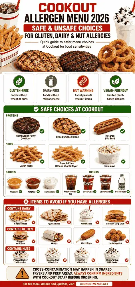 cookout allergen menu